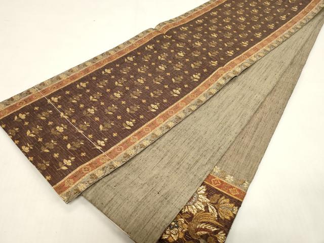 平和屋着物●六通柄袋帯 花鳥文 金糸 坂下織物謹製 正絹 逸品 CABF6311dy
