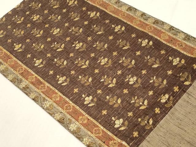 平和屋着物●六通柄袋帯 花鳥文 金糸 坂下織物謹製 正絹 逸品 CABF6311dy