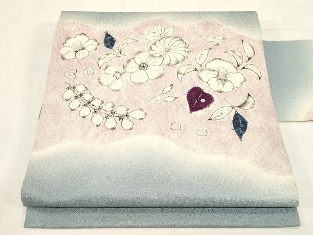 平和屋着物●九寸名古屋帯 辻が花 手描き 絞り 正絹 逸品 CABF6315dy