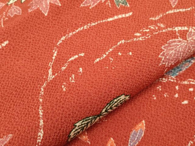 平和屋着物●全通柄九寸名古屋帯 型染め 風景文 鬼しぼ縮緬 正絹 逸品 CABF6323dy