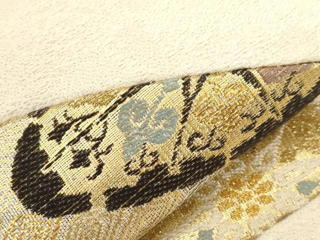 平和屋着物●創業280年 誉田屋源兵衛 九寸名古屋帯 吉祥花文 金銀糸 正絹 逸品 未使用 CABF6325dy