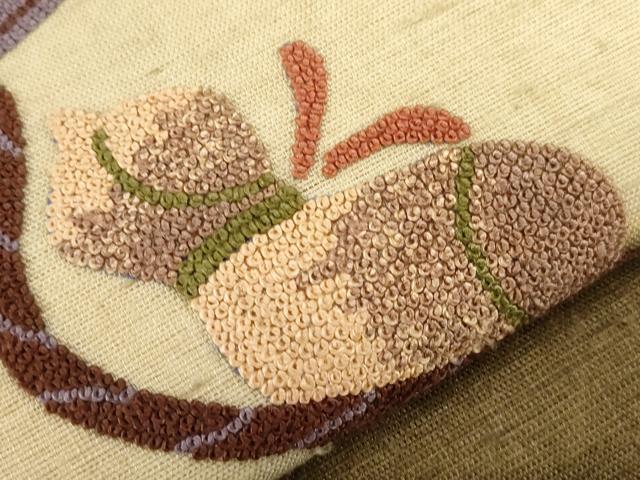 平和屋着物●中国三大刺繍 総相良刺繍 九寸名古屋帯 紬地 瓢箪 正絹 逸品 CABF6338dy