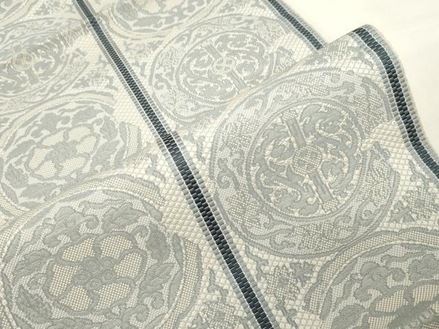 平和屋着物●本場筑前博多織 八寸名古屋帯 花丸文 正絹 逸品 未使用 CABF6339dy