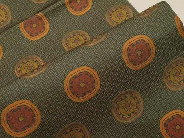 平和屋着物●全通柄九寸名古屋帯 丸文 正絹 逸品 CABF6356dy