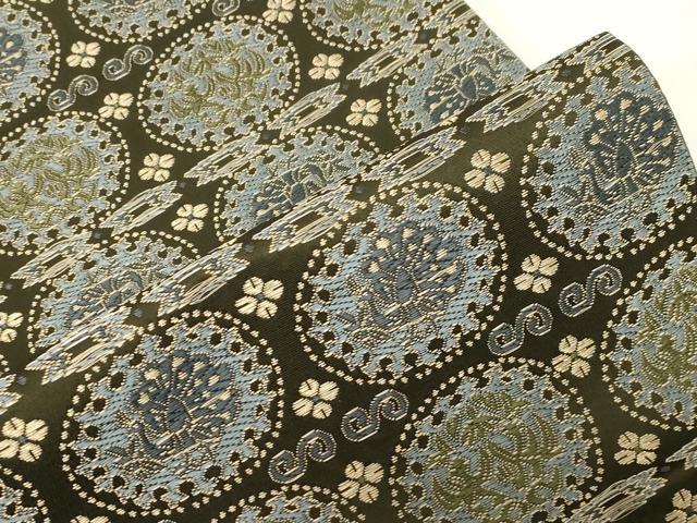 平和屋着物●こむさでもーど・COMME CA DU MODE 六通柄 京袋帯 孔雀花丸文 金糸 正絹 逸品 未使用 CABF6365dy