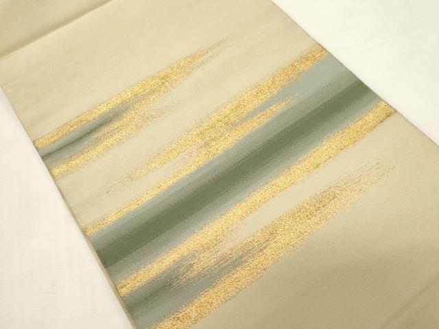 平和屋着物●爪掻き本綴れ 八寸名古屋帯 霞文 金糸 正絹 逸品 CABF6382dy