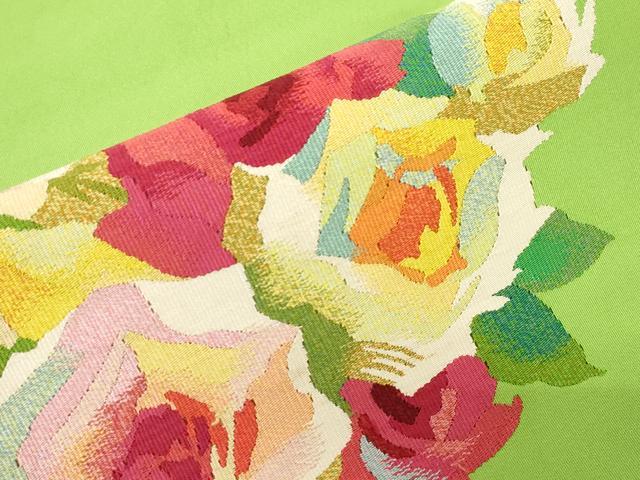平和屋着物●爪掻き本綴れ 八寸名古屋帯 薔薇 正絹 逸品 CABF6383dy