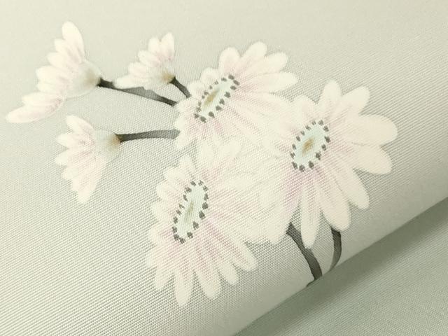 平和屋着物●塩瀬 九寸名古屋帯 作家物 手描き 草花文 金彩 正絹 逸品 CABF6384dy