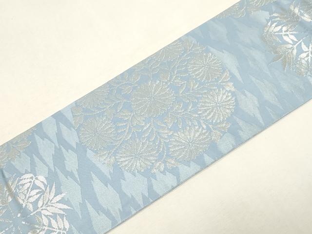 平和屋着物●西陣 川島織物 九寸名古屋帯 草花丸文 銀糸 正絹 逸品 CABF6386dy