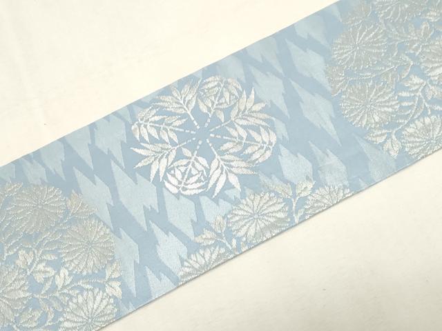 平和屋着物●西陣 川島織物 九寸名古屋帯 草花丸文 銀糸 正絹 逸品 CABF6386dy