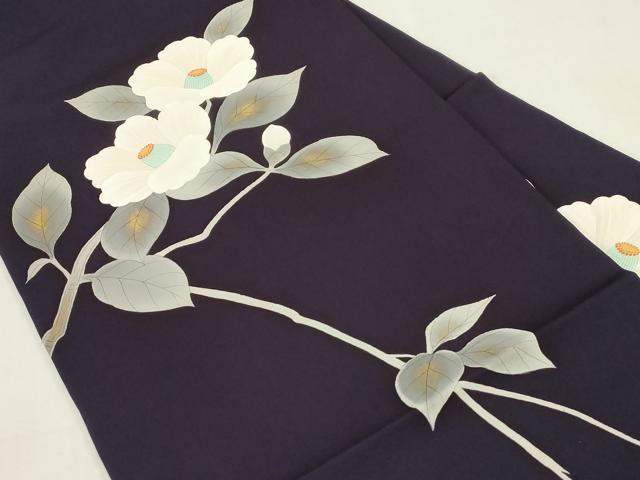 平和屋着物●塩瀬 九寸名古屋帯 手描き 草花文 金彩 正絹 逸品 CABF6388dy