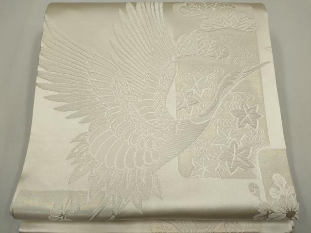 平和屋着物◎全通柄袋帯 唐織 飛鶴文 正絹 逸品 CABF6417ou