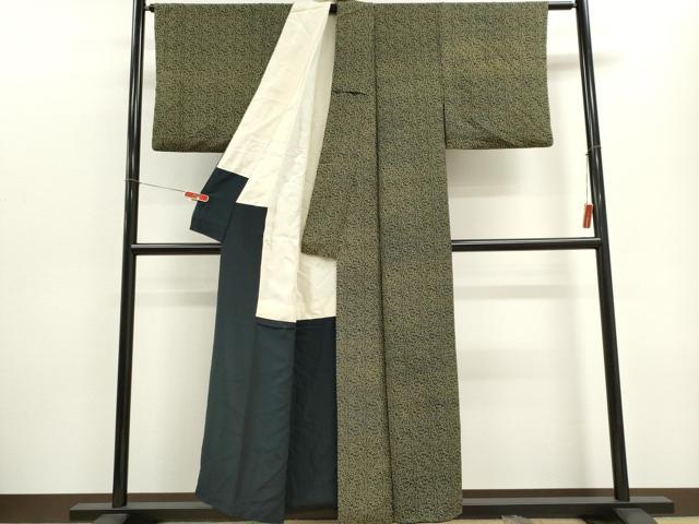 平和屋着物■上質な小紋 花唐草文 正絹 逸品 CABF6458ou