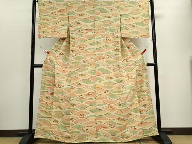 平和屋着物■上質な小紋 立波梅文 金彩 正絹 逸品 CABF6463ou