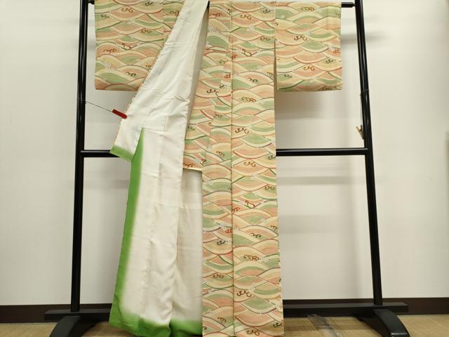 平和屋着物■上質な小紋 立波梅文 金彩 正絹 逸品 CABF6463ou