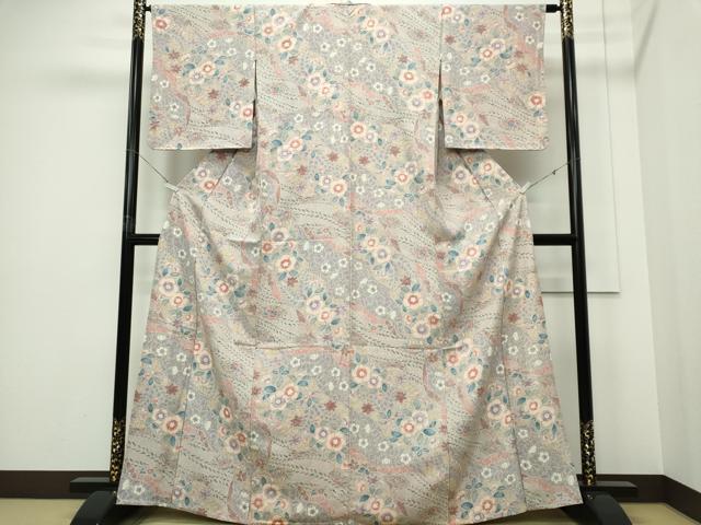 平和屋着物▽上質な小紋 単衣 辻が花 正絹 逸品 未使用 CABF6478ou
