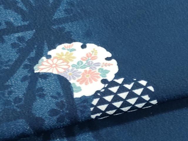 平和屋着物▽小紋 単衣 雪輪花文 洗える着物 CABF6487ou