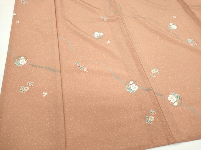 平和屋着物▽小紋 単衣 花丸文 さんび謹製 洗える着物 未使用 CABF6490ou