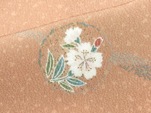 平和屋着物▽小紋 単衣 花丸文 さんび謹製 洗える着物 未使用 CABF6490ou