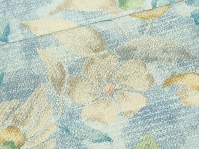 平和屋着物▽上質な小紋 単衣 草花文 正絹 逸品 CABF6492ou