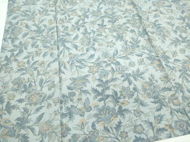 平和屋着物▽上質な小紋 単衣 更紗花蝶文 正絹 逸品 CABF6495ou