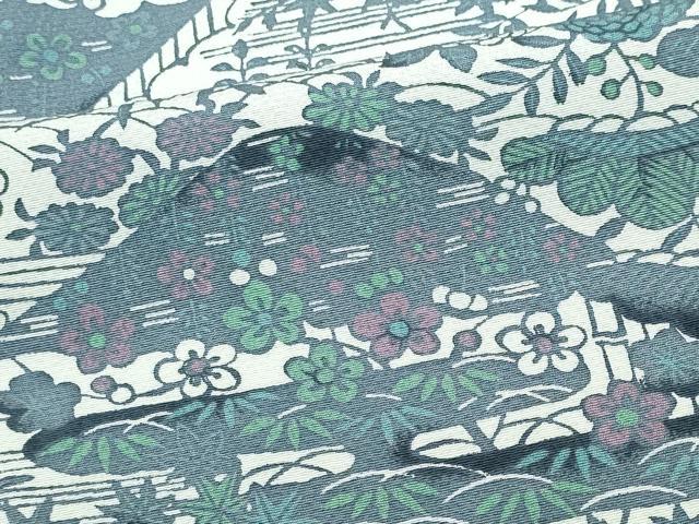 平和屋着物▽上質な小紋 単衣 風景文 正絹 逸品 CABF6500ou
