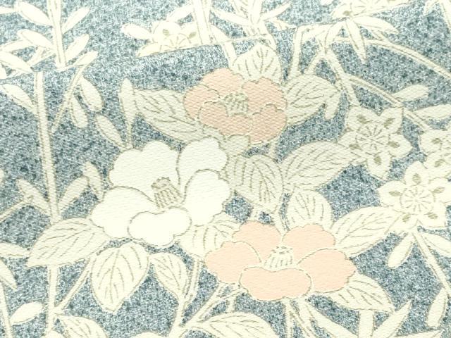 平和屋着物▽上質な小紋 単衣 枝花文 たたき染め 正絹 逸品 CABF6503ou