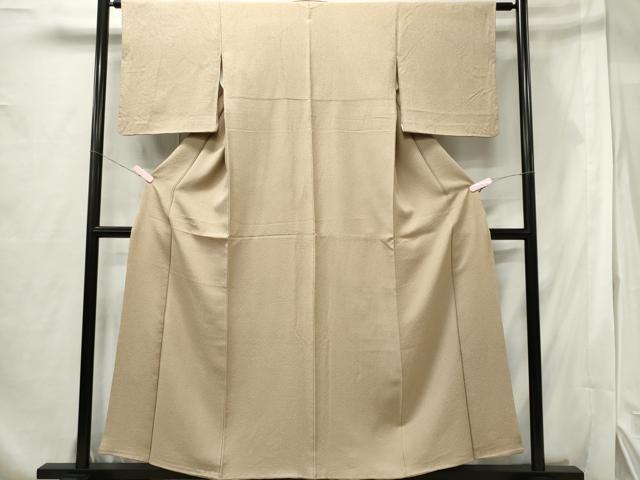 平和屋着物■上質な色無地 白橡色 正絹 逸品 CABF6518ou