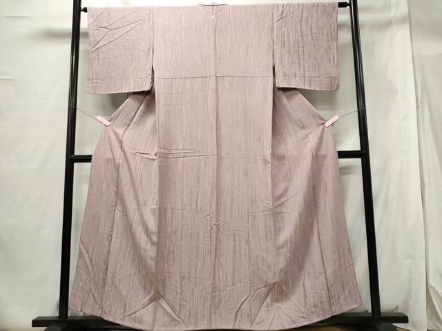 平和屋着物■上質な色無地 竹間道地紋 牡丹鼠色 正絹 逸品 CABF6531ou