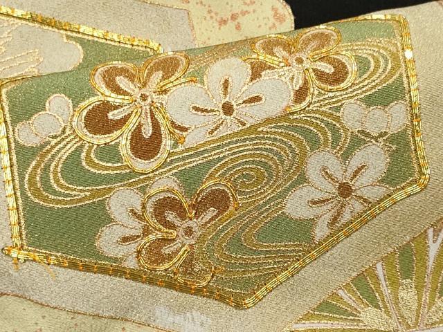 平和屋着物■豪華黒留袖 駒刺繍 飛鶴花松文 金彩 正絹 逸品 CABF6541ou