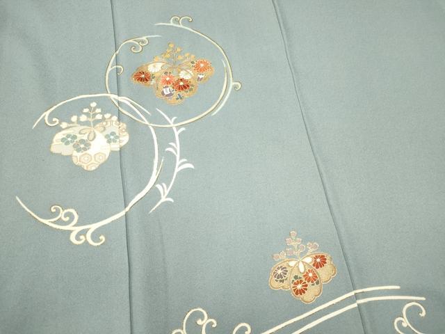 平和屋着物■訪問着 刺繍 草花文 金彩 正絹 逸品 CABF6595ou