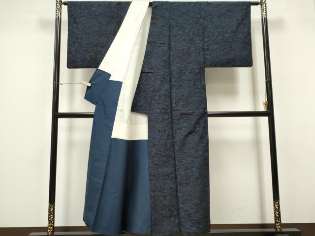 平和屋着物■結城紬 風景文 正絹 逸品 CABF6596ou