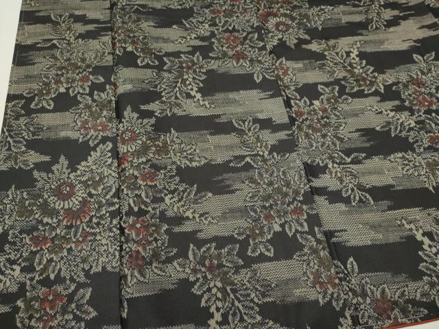 平和屋着物■上質な紬 霞草花文 正絹 逸品 未使用 CABF6599ou