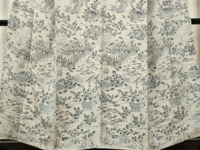 平和屋着物■訪問着 風景文 鬼しぼ縮緬 正絹 逸品 CABF6600ou