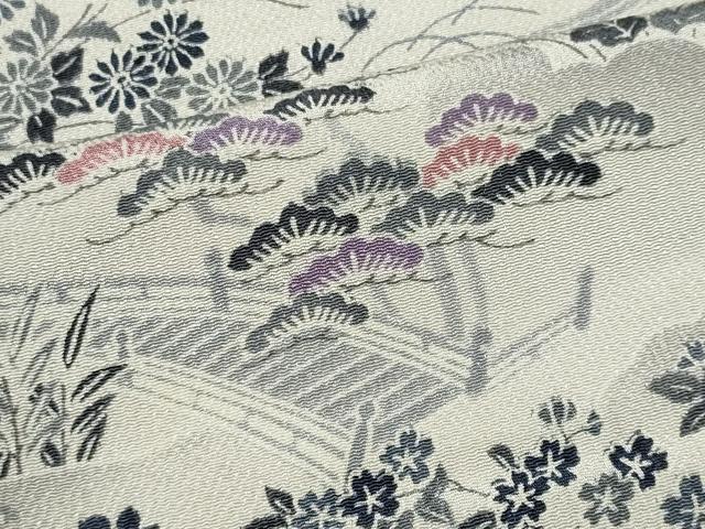 平和屋着物■訪問着 風景文 鬼しぼ縮緬 正絹 逸品 CABF6600ou