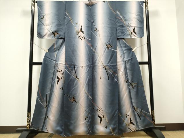 平和屋着物■上質な小紋 舞蝶文 暈し染め 金彩 正絹 逸品 CABF6601ou