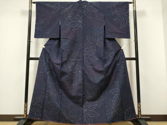 平和屋着物■上質な紬 楓文 正絹 逸品 未使用 CABF6610ou