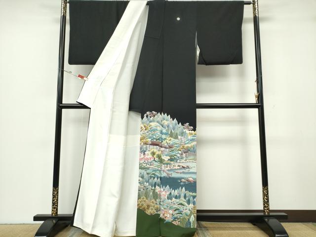 平和屋着物■豪華黒留袖 作家物 風景文 正絹 逸品 CABF6625ou