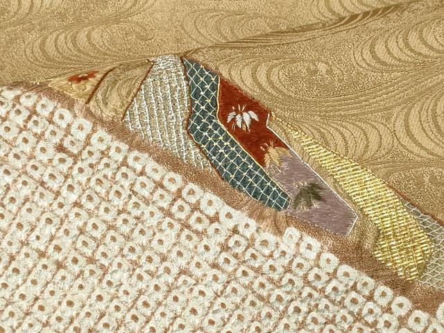 平和屋着物■豪華色留 刺繍 絞り 吉祥文 流水地紋 金銀糸 正絹 逸品 CABF6634ou