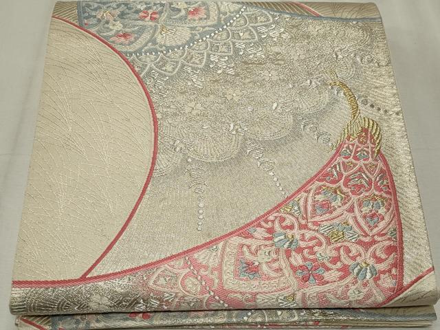 平和屋着物◎六通柄袋帯 唐織 花唐草文 金銀糸 正絹 逸品 CABF6658ou