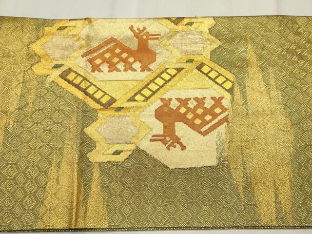 平和屋着物◎佐賀錦 丸帯 有栖川文様 金糸 正絹 逸品 CABF6668ou
