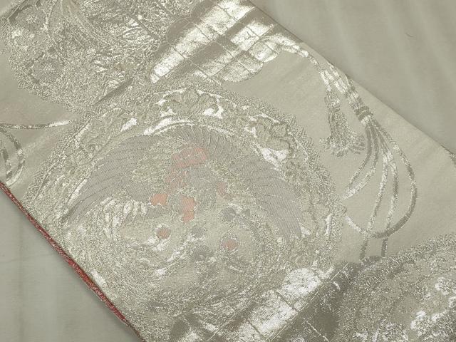 平和屋着物◎両面 全通柄袋帯 唐織 のしに鏡裏文錦 金銀糸 正絹 逸品 CABF6676ou