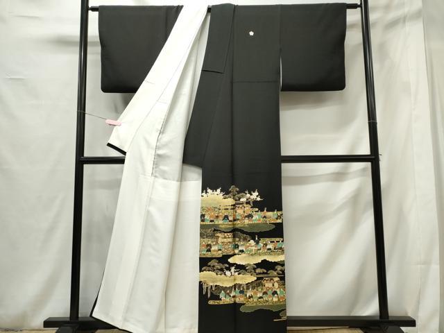 平和屋着物■豪華黒留袖 大名行列 本金箔 正絹 逸品 CABF6749ou