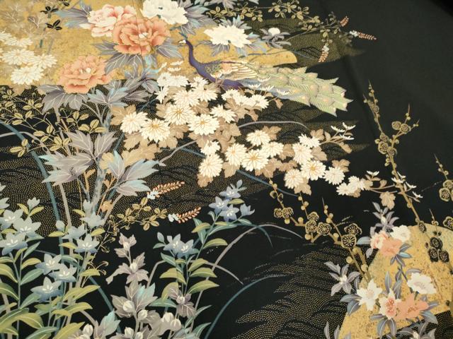 平和屋着物■豪華黒留袖 作家物 駒刺繍 琳派光達 金彩 正絹 逸品 CABF6750ou