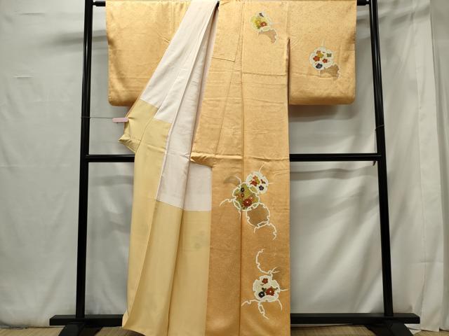 平和屋着物■訪問着 駒刺繍 雪輪花文 金彩 正絹 逸品 CABF6758ou