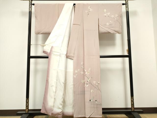 平和屋着物■訪問着 休み鳥枝桜文 暈し染め 正絹 逸品 CABF6774ou