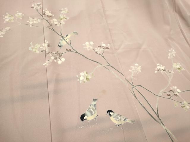 平和屋着物■訪問着 休み鳥枝桜文 暈し染め 正絹 逸品 CABF6774ou