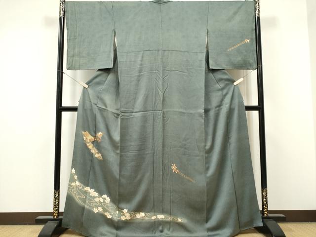 平和屋着物■訪問着 駒刺繍 簪花文 金彩 正絹 逸品 CABF6787ou