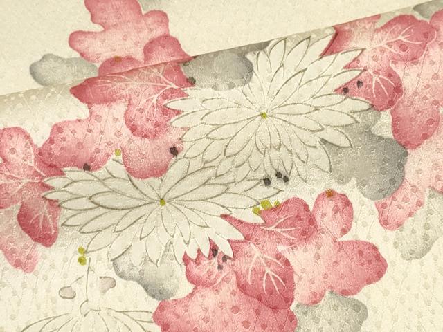 平和屋着物■上質な小紋 草花文 正絹 逸品 CABF6794ou