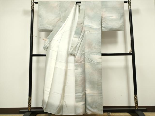 平和屋着物■上質な小紋 霞草花文 暈し染め 正絹 逸品 CABF6797ou